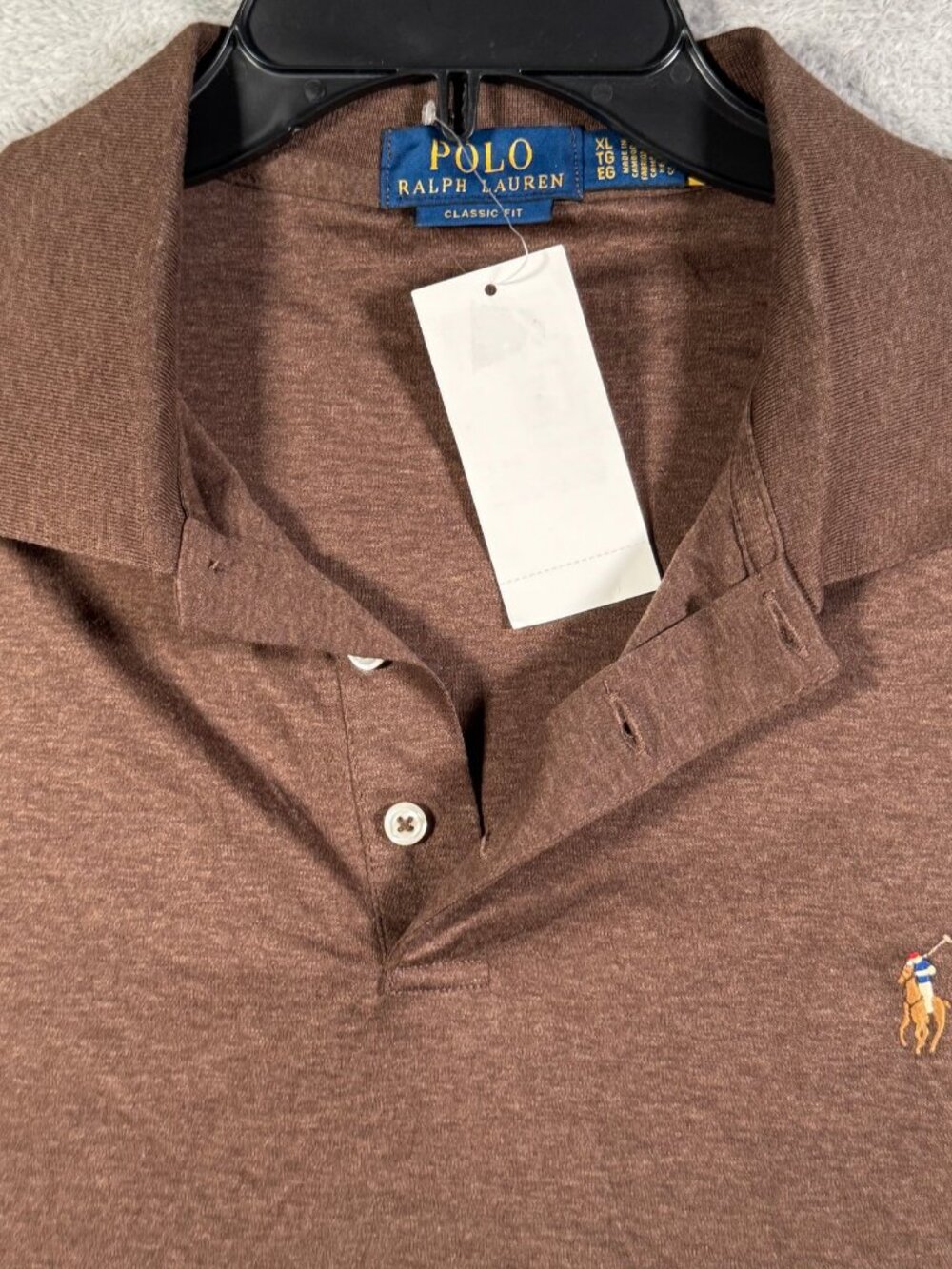 Polo Ralph Lauren Shirt Mens XL Brown Classic Fit Short Sleeve Soft $118